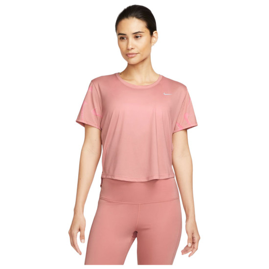 Nike Γυναικεία κοντομάνικη μπλούζα Dri-FIT Swoosh AOP SS Crop